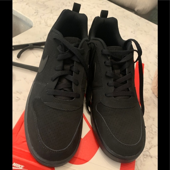 nike court borough low black mens